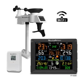 Coupon NicetyMeter 0320 7 In 1 Wifi Wireless Weather Station Clock Indoor Outdoor Thermometer Hygrometer with Outdoor Sensor / Weather Forecast / Temperature / Air Pressure / Humidity / Wind Gauge / Rain Gauge / Moon Phase