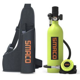 Coupon SMACO S400Plus 1L Mini Scuba Tank Diving Oxygen Cylinder Underwater Exploration Emergency Rescue Professional Diving Equipment or Snorkel with Storage Bag