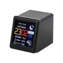 Coupon Smart Weather Station WiFi Desk LCD Digital Analog Clock Small Album Photo Frame Multi function Electronic Thermometer Hygrometer