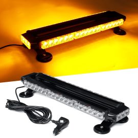Coupon 21 Inch 144W 42LED Double Side Traffic Strobe Flash Light Bar Amber Emergency Lamp Magnetic Mount 12V Universal