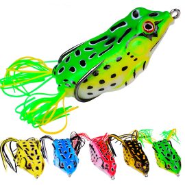 Coupon 5pcs Frog Fishing Lures 13g/6cm Soft Bait Frog Artificial Baits Fishing Tackle with Double Fishing Hooks for Freshwater Saltwater Fishing