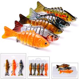 Coupon 5pcs Multi-Section Fishing Lures 15.5g/10cm Sinking Swimbait Artificial Baits Fishing Tackle for Freshwater Saltwater Fishing