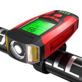 Coupon BIKIGHT 3-in-1 350LM COB Bike Light + USB Horn Lamp + Speed Meter LCD Screen 5-Modes Waterproof Bicycle Headlight With Horn