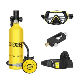 Coupon DIDEEP X4000Pro 1L Scuba Diving Tank Snorkel Equipment Leisure Outdoor Swimming Spare Oxygen Portable Capacity Use 10-20 Minute with Adapter Diving Goggles Strap Bag