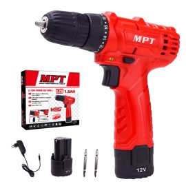 Coupon MPT 12V Rechargable Li-ion Cordless Drill Power Dirll 18+1 Torque Cordless Electric Drill Set LED Lighting Screw Driver Tool With 1 Battery & Charger