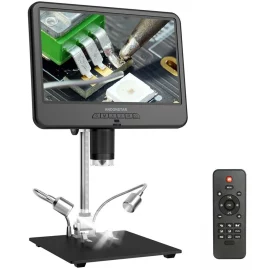 Coupon MUSTOOL AD210 10″ Digital Microscope 5X-260X Magnification Adjustable LCD for PCB/SMD 1080P Soldering Microscopio – EU Plug