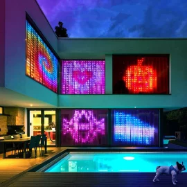 Coupon Smart LED RGB Color DIY Smart Curtain String Light Bluetooth APP Control Christmas Fairy Light DIY Picture Display Garland Curtain Lamp