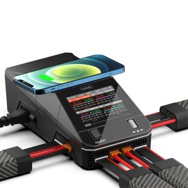 Coupon ToolkitRC Q6AC AC 400W DC 1000W 15A*4 Battery Charger Support Wireless Charging for 1-6S LiPo LiHV LiFe Lion LTO 1-16S NiMH 1-10S PB Battery