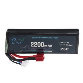 Coupon Wltoys 7.4V 2200mAh 25C 2S T Plug Lipo Battery K949-78 for 124016 124017 124018 124019 144001 144010 10428 10428A/B/C/A2/B2/C2 K949 RC Car Parts