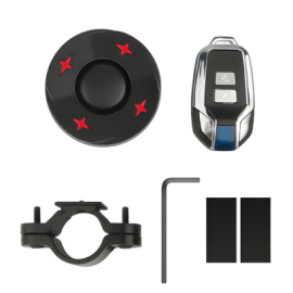 Coupon 2023 Bike Alarm Light 700mAh Battery 4 Flashing Modes 110dB High Sound Bicycle Bell Horn Anti-theft Electric Waterproof Alarm with Remove Control for Cycling