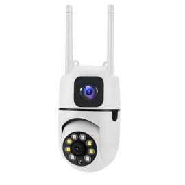 Coupon Guudgo 2MP 1080P Dual Llens WiFi Surveillance Camera 360 Panoramic HD Night Vision Humanoid Tracking Two way Intercom Wireless CCTV IP Cameras APP Remote Control