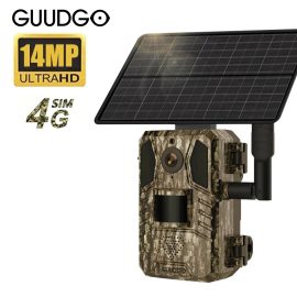 Coupon Guudgo LS HM1 4G 14MP Solar Powerd Hunting Trail Camera Color Night Vision PIR Motion Detection Outdoor Wildlife Tracking Cam Photo Trap Waterproof Cam 4G EU Standard