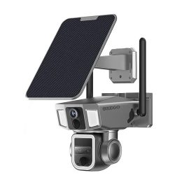 Coupon Guudgo LS MS3A 2K 4MP 4G EU Standard Solar Security Camera 10X Zoom Dual Lens Screen WIFI Wireless Outdoor Cameras Full Color Night Vision Human Tracking Two way Audio CCTV PTZ Cam