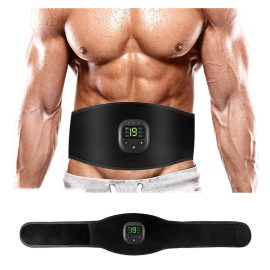 Coupon New Electric ABS Abdominal Belt Smart Body Massager Lazy Muscle Training Fitness Equipment for Home Gym