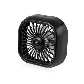 Coupon USB Car Vent Mini Fan Portable Air Conditioning Outlet Car Fan Gradient Colorful Atmosphere Light Small Fan Row Exhaust Fan