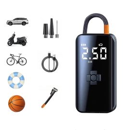 Coupon 80W Smart Wireless Inflation Bicycle Air Pump 150PSI Electric Wireless 3600mAh Battery Power Bank Digital Display Noise Reduction Portable Tire Inflator Pump For Motorcycle Car bike Boat Ball