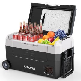 Coupon KROAK 12 Volt Refrigerator 12V Car Fridge 35L 4~68 Freezer Compressor Cooler 12 or 24V DC and 100 240V AC,Removable Divider,Car Fridge For Car,Camping,Travel,Fishing,Outdoor or Home
