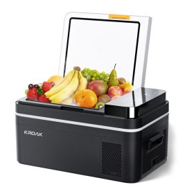 Coupon KROAK Compressor Coolbox Electric Car Refrigerator,25L Portable Freezer Box Mini Refrigerator 12 or 24 V 230V for Camping,Car,Truck,Boat, 20 20
