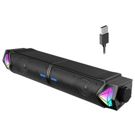 Coupon ONIKUMA L1 Detachable Computer Speaker Wired bluetooth Soundbar HiFi Stereo RGB Light Knob type Desktop Speaker