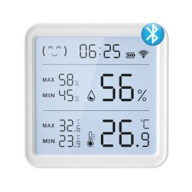 Coupon Smart Wireless Temperature Humidity Sensor with Advanced Bluetooth/WiFi Technology Adjustable Modes Low Power Consumption Ideal for Remote Home Monitoring and Smart Home Automation