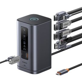 Coupon Baseus BS OH137 11 in 1 Type C Docking Station with USB A 2.0 or USB A 3.2+2 or USB C 3.2 or USB C PD or HD+2 or Display Ports+2 or RJ45 or 3.5mm Audio Multiports USB Adapter for PC Laptop Tablet Steam Deck