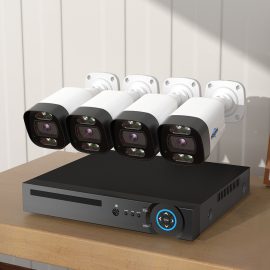 Coupon Hiseeu 4Pcs POE H.265+ Security IP Cameras 8CH 5MP NVR Camera System Support Audio Night Vision 10m IP66 Waterproof Onvif
