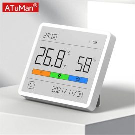 Coupon Xiaomi DUKA Atuman TH1 Temperature Humidity Meter LCD Digital Thermometer Hygrometer Sensor Gauge Weather Station Clock Home Indoor Use