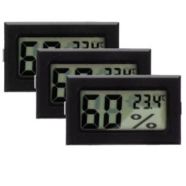 Coupon 3Pcs Mini Hygrometer Thermometer Digital Temperature Humidity Monitor Compact Portable Design LCD Display Indoor Use
