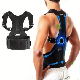 Coupon Adjustable Back Support Belt Back Posture Corrector Shoulder Lumbar Spine Support Back Protector