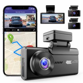 Coupon AZDOME M580 5K Car Dash Cam 3 Lens Night Vision Free 64G Card Built In 4 Inch Screen G Sensor Parking 2.4 or 5G WIFI GPS Emergency Accident Lock