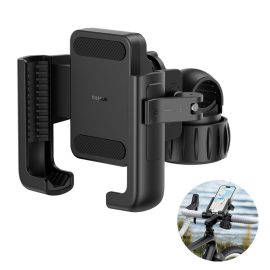 Coupon Baseus Phone Holder 5.7″-7.2″ Adjustable Phone Clip Stand Shockproof Portable Bike Holder Phone Bracket for Motorcycle Bicycle