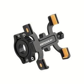 Coupon BENGGUO Four-Claw Bike Holder 360° Adjustable Shockproof Anti-fall Aluminum Alloy Handlebar Holder with Rubber Gasket for Motorcycle Bicycle Scooter Bracket