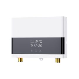 Coupon Mini Tankless Water Heater 6000W AC 220V Electric Constant Temperature Instant Hot Water Heater with Remote Control Touch Display Screen Hot Water Heater