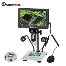 Coupon Mustool DM9 Digital Microscope 7 inch 1200X Magnifying wReflect cover High Resolution 1080FHD Video Adjustable LED Lights Manual Focus Remote Control Compatible with Windows and Ma OS