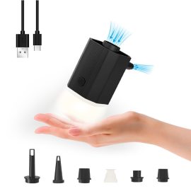 Coupon Portable Mini USB Inflator Pump for Air Mattress with LED Light Built in Lithium Battery Vacuuming and Illuminating Outdoor Inflatable Pump