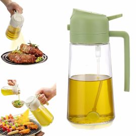Coupon Two in One Oil Dispenser Oil Sprayer Refillable Oil Sprayer Commercial Food Grade Spray Bottle Oil Mister for Cooking Baking Frying BBQ