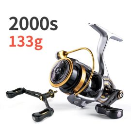 Coupon ZANLURE Fishing Reel Ultralight 128g Screw-in Handle Carbon Fiber 5.2:1 Gear Ratio Spinning Reel Carp Saltwater Reel