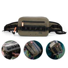 Coupon ZANLURE Large Capacity Fishing Tackle IPX6 Waterproof Bag Outdoor Waist Fanny Pack Crossbody Bag Lures Line Box Storage for Hiking Camping Fishing