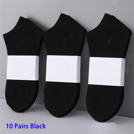 Coupon 10 Pairs Women/Men Boat Socks Invisible Low Cut Silicone Non-slip Summer No-show Ankle Socks Solid Color Casual Breathable