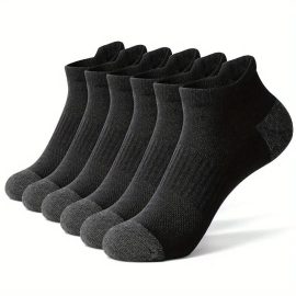 Coupon 6 Pair Cotton Men Socks Comfy Solid Color Male’s Short Sock Summer Cycling Breathable Mesh Running Ankle Socks