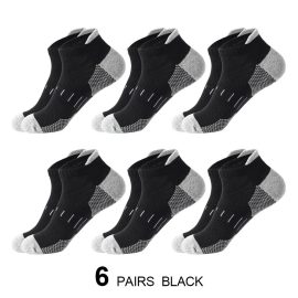 Coupon 6 Pairs Mens Athletic Ankle Socks Running Cycling Sport Socks Moisture Wicking Cushion High Elastic Short Socks Comfy Breathable Casual Socks
