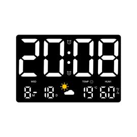 Coupon AGSIVO Large Digital Wall Clock Alarm Clock Large LED Display with Remote Control / Automatic Brightness / Indoor Temperature / Humidity / Date / Week / 12/24H For Home Office Classroom