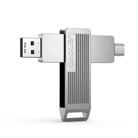 Coupon Lenovo SX5 Pro Type C and USB3.2 Solid State Flash Drive 256GB 128GB Dual Interface 360 Rotation Zinc Alloy USB Disk Portable Thumb Drive