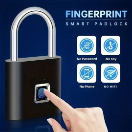 Coupon Smart Fingerprint Padlock 20 Fingerprints USB Rechargeable Door Lock Biometric Fingerprint Door Lock Zinc Alloy Smart Life Unlock