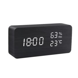 Coupon Smart LED Voice Control Electronic Wooden Alarm Clock Digital LED Alarm Clock USB/AAA Powered Table Clock with Voice Control Temperature Humidity Snooze Electronic Table Clocks