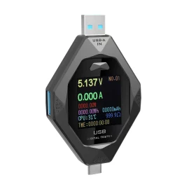 Coupon USB Tester Type C PD Tester USAMS 2 in 1 Digital Digital Voltmeter Amper 3.6 32V 0 5.1A Voltage Current Meter Power Bank Cable Detector