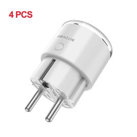 Coupon 4PCS BlitzWolf BW SHP6 Pro 15A 3450W WiFi Smart Plug Wireless Power Socket Outlet Energy Monitoring No Hub Required App Remote Control Voice Control Works With Amazon Alexa and Google Assistant