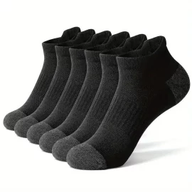 Coupon 6 Pair Cotton Men Socks Comfy Solid Color Male’s Short Sock Summer Cycling Breathable Mesh Running Ankle Socks