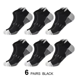 Coupon 6 Pairs Mens Athletic Ankle Socks Running Cycling Sport Socks Moisture Wicking Cushion High Elastic Short Socks Comfy Breathable Casual Socks