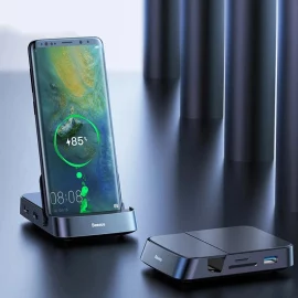 Coupon Baseus 7-In-1 USB-C HUB Docking Station USB3.0*1 / USB2.0*2 / 4K@30Hz HDMI*1 / Memory Card Readers *1 / USB-C *1 For Samsung Galaxy S21 5G For HUAWEI Mate 20 Pro